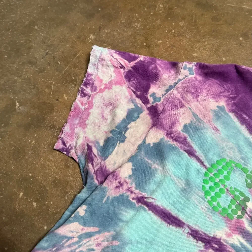Vtg Tie-Dye GUESS T-Shirt – Multicolor Spiral Graphic Logo Tee – Delta Tag – SzL - Picture 8 of 11